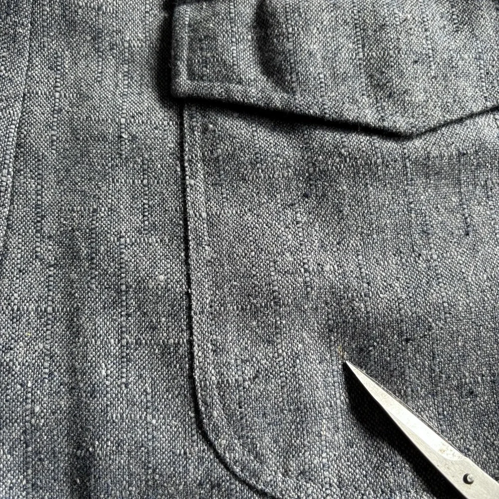 Vtg 70s High Grade Western Wear Pendleton Wool Tweed Blazer Suede Mens 46L Gray